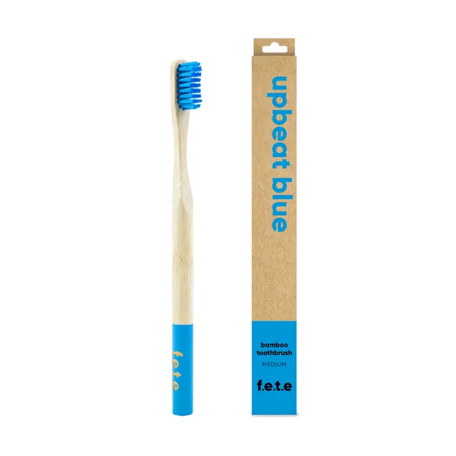 f.e.t.e | 'Upbeat Blue' Adult's Medium Bamboo Toothbrush