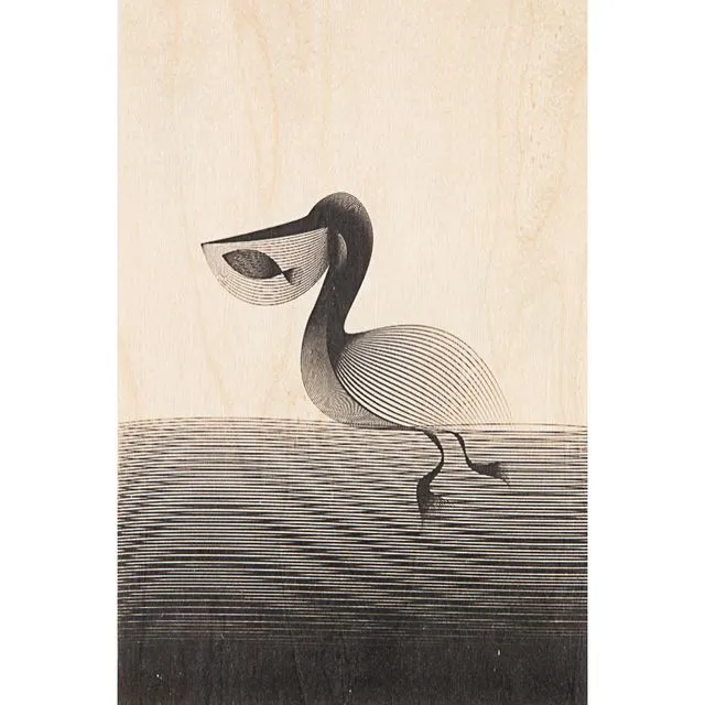 Wood postcard "Pelican"
