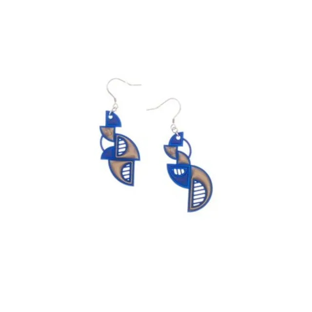 Arcades Earrings Blue and Gold