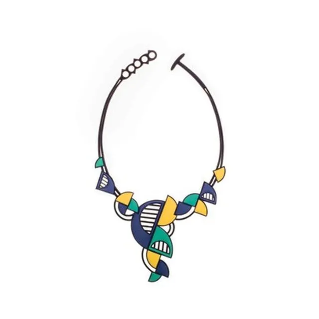 Arcades Necklace Black, Blue, Yellow and Green