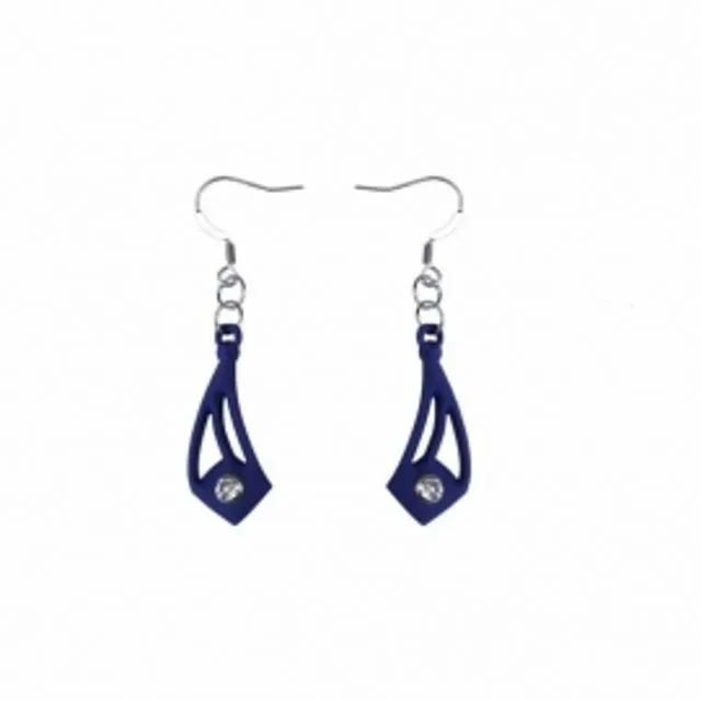 Cocktail Earrings with Strass Blue