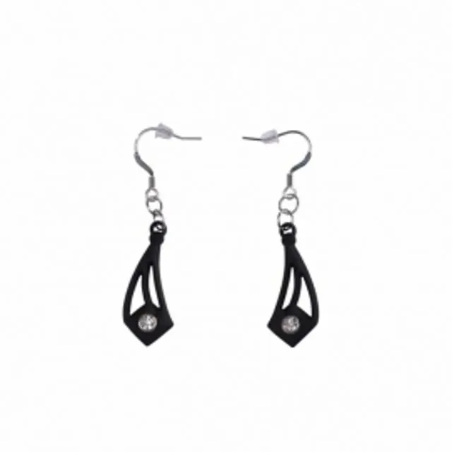 Cocktail Earrings with Strass Black