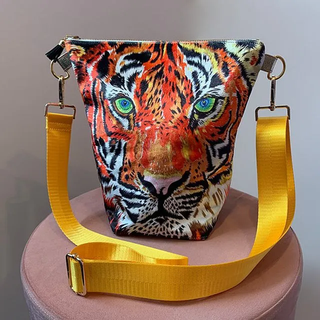 Tiger Velvet Handbag