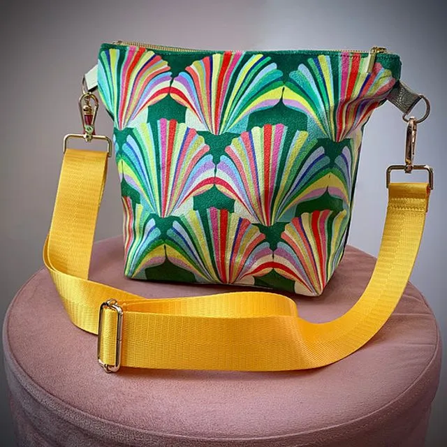 Rainbow Shell Velvet Handbag