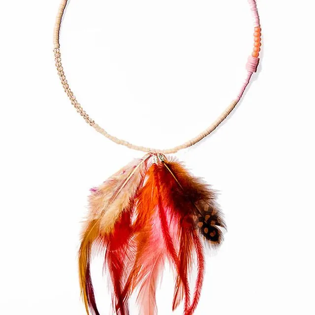 Mutli Coloured Feather Necklace