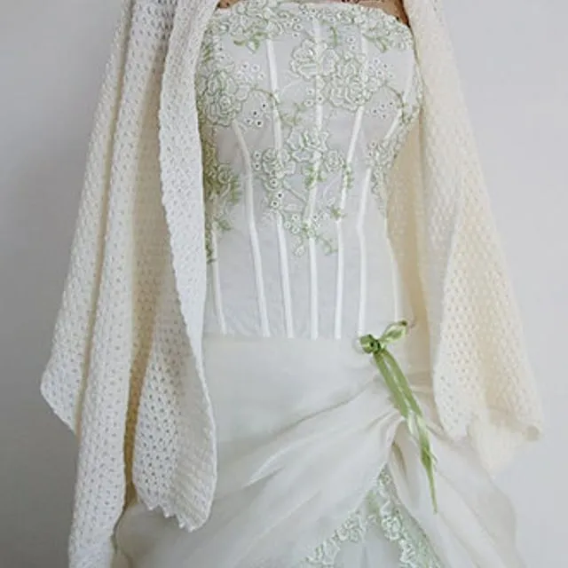 Wedding Wrap/ Shawl. 100% Superfine Merino Wool