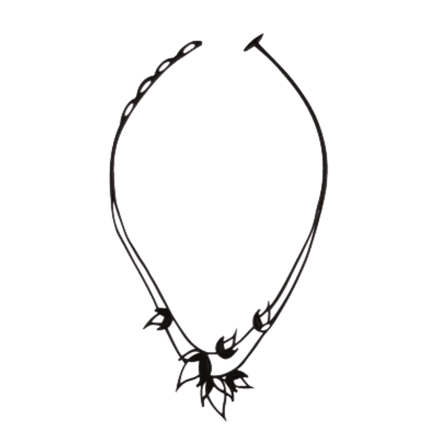 Flame Necklace Black