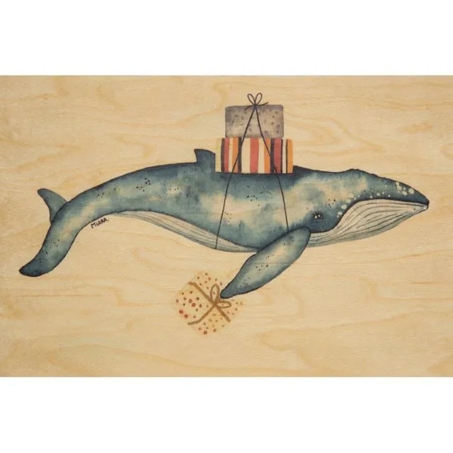 Wood postcard "Gifted whale"