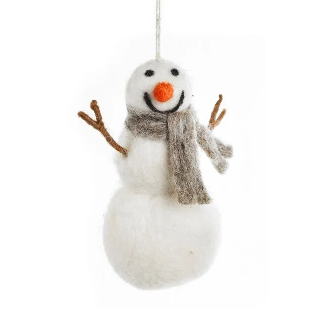 Handmade Felt Norman the Snowman Hanging Christmas Decoration