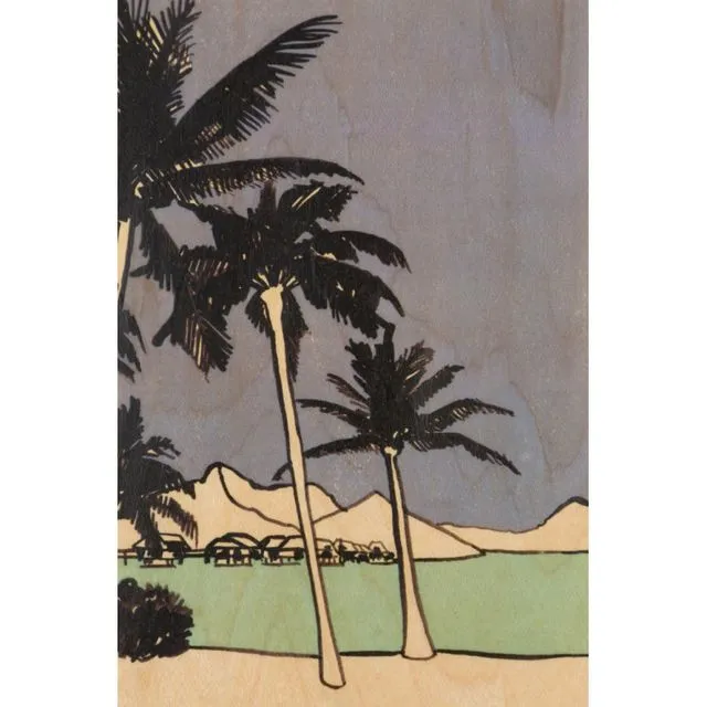 Wood postcard "Palm trees"