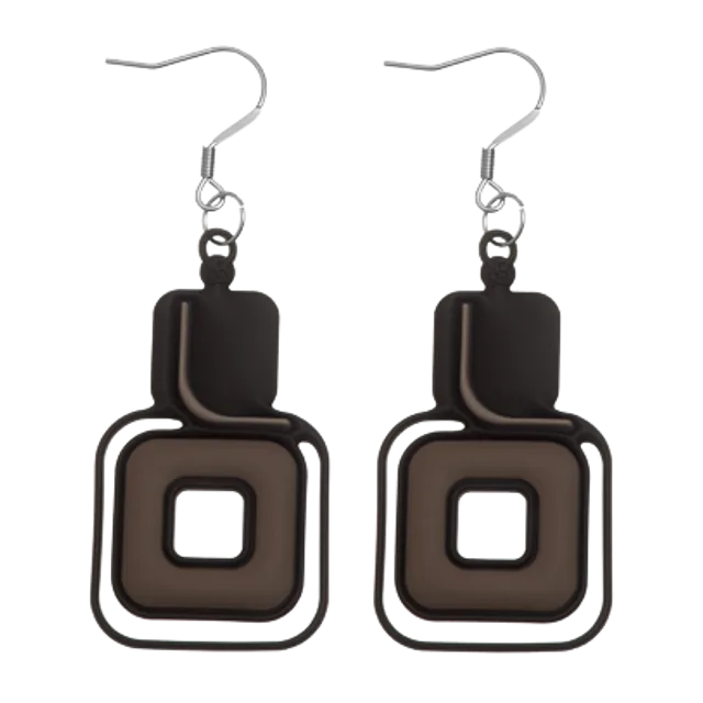 Pythagore Earrings Black and Grey