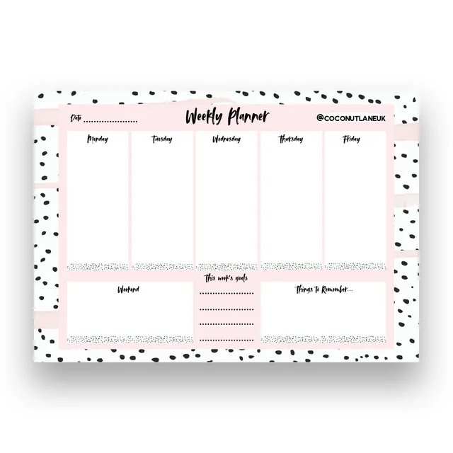 Weekly Desk Planner - Dalmatian