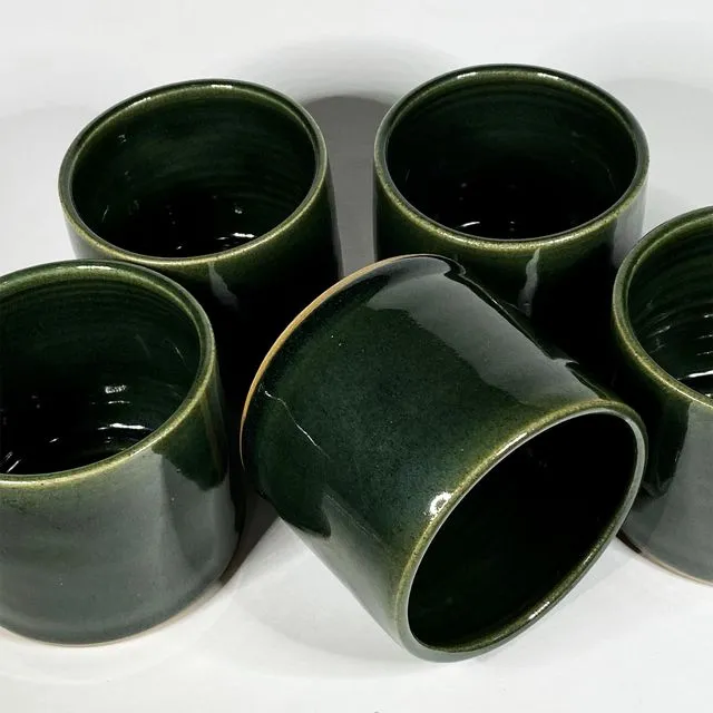 Mini Bottle Green Handmade Ceramic Plant Pot