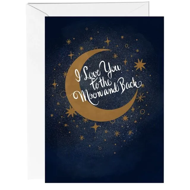 Celestial Moon & Back Greeting Card