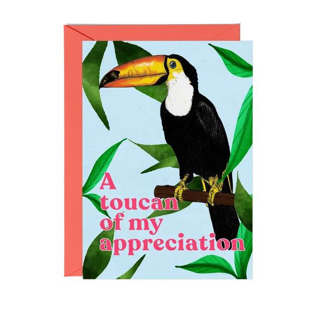 Bubblegum Toucan Greeting Card