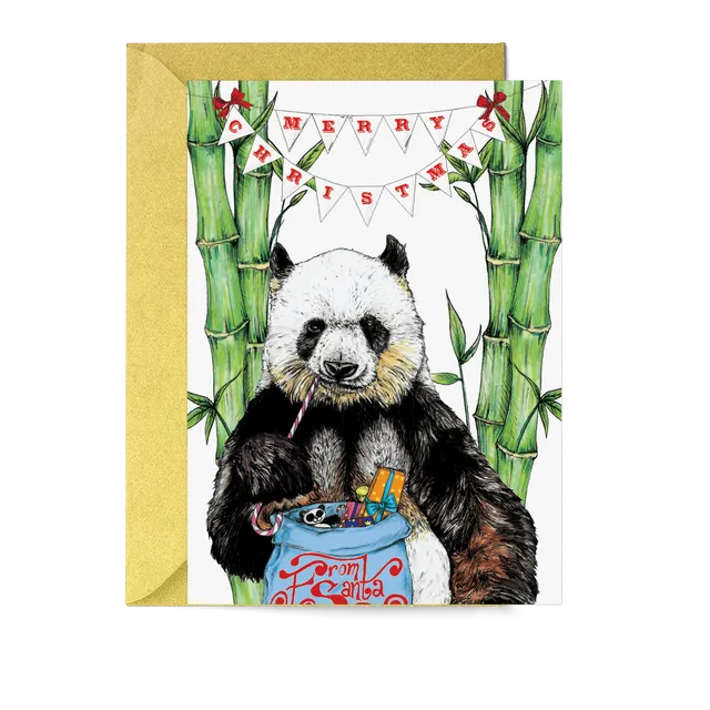 Festive Panda Christmas Card