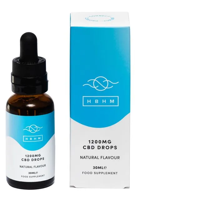 HBHM CBD Oil Drops Natural Flavour 30ml | 1200mg High Purity Dropper