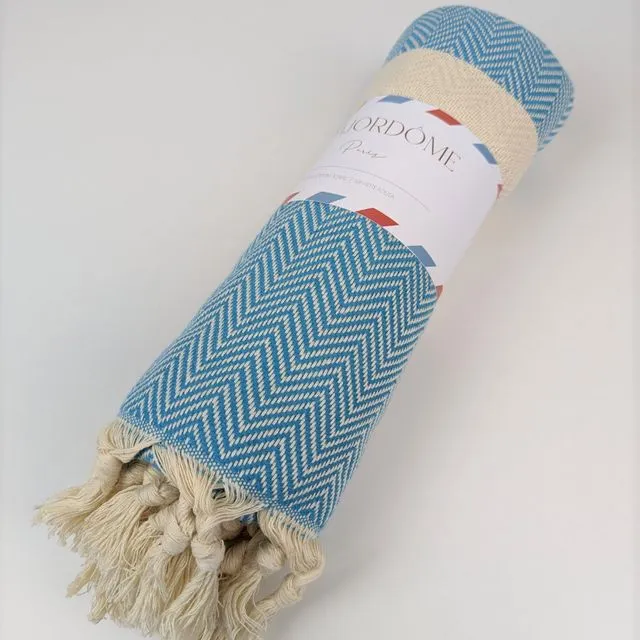 Capri herringbone beach towel