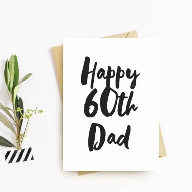 Sixty Birthday Greeting Card - Dad, Daddy, Grandad, Pops, Gramps Happy 60th Birthday Card