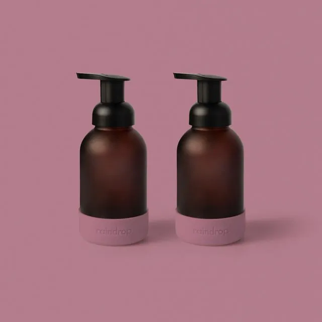 Dusty Pink Bottles and Lavender &amp; Aloe Vera Scent Plastic-Free Foaming Hand Soap Starter Pack