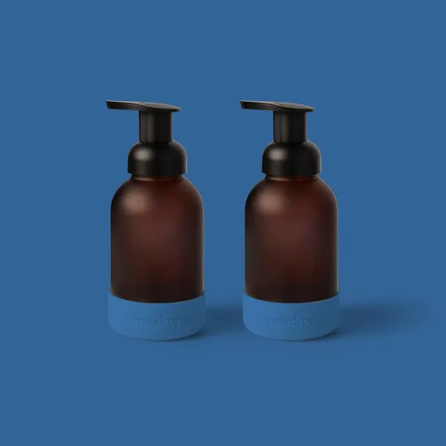 Lazuli Blue Bottles and Lavender &amp; Aloe Vera Scent Plastic-Free Foaming Hand Soap Starter Pack