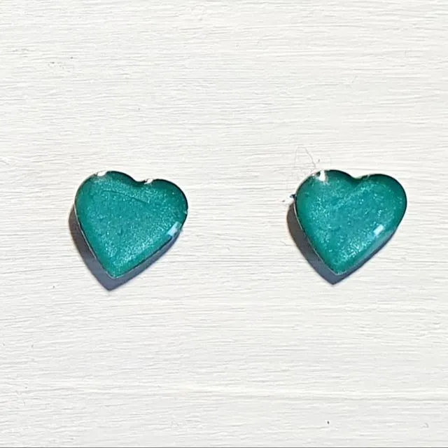 Mini heart studs - Turquoise