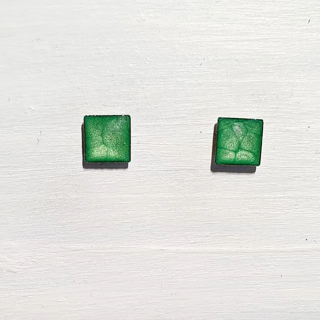 Mini square studs - Green