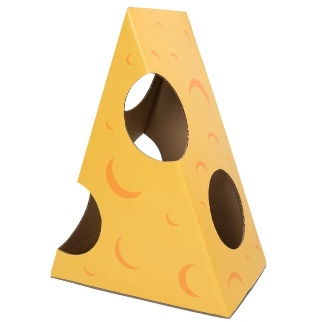 Monster Cheese Wedge - Cardboard Box Playhouse For Cats