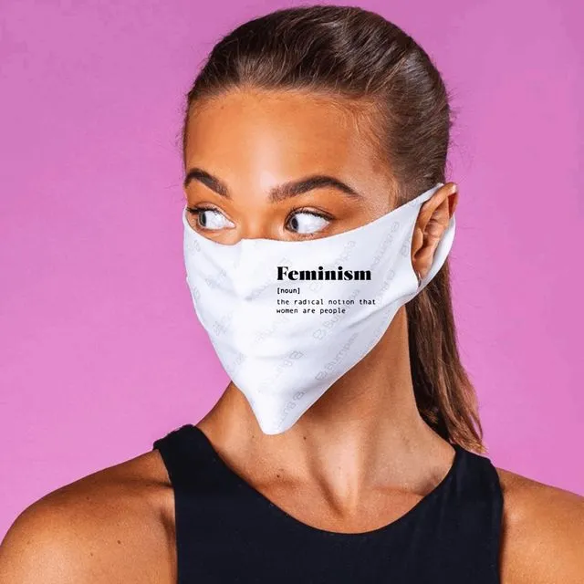 Novelty Face Mask featuring definition of Feminism ‘the radical notion that women are people’