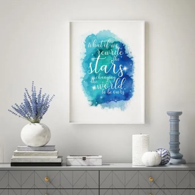 Stars Watercolour Quote Framed Print