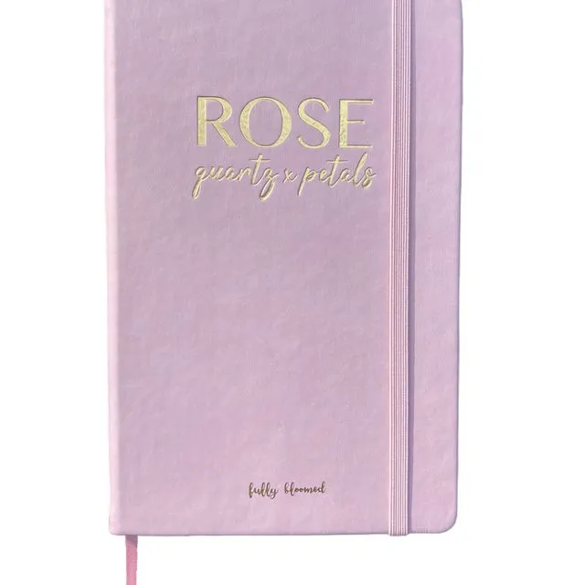 "Rose Quartz x Rose Petals" Vegan Leather Journal