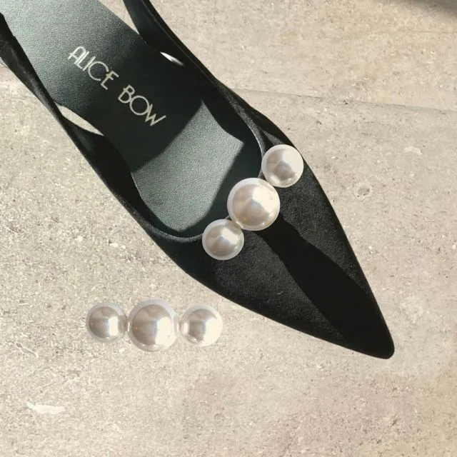 Three Pearl Shoe Clips - Case of 6