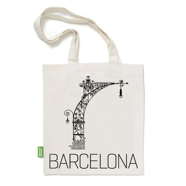 Bag / Barcelona flower / black-white