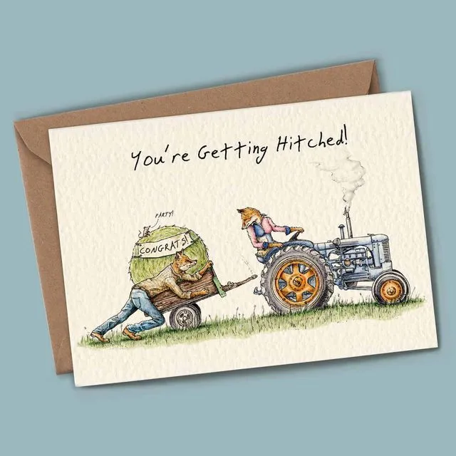 Getting Hitched Card - Wedding Card - Engagement Card