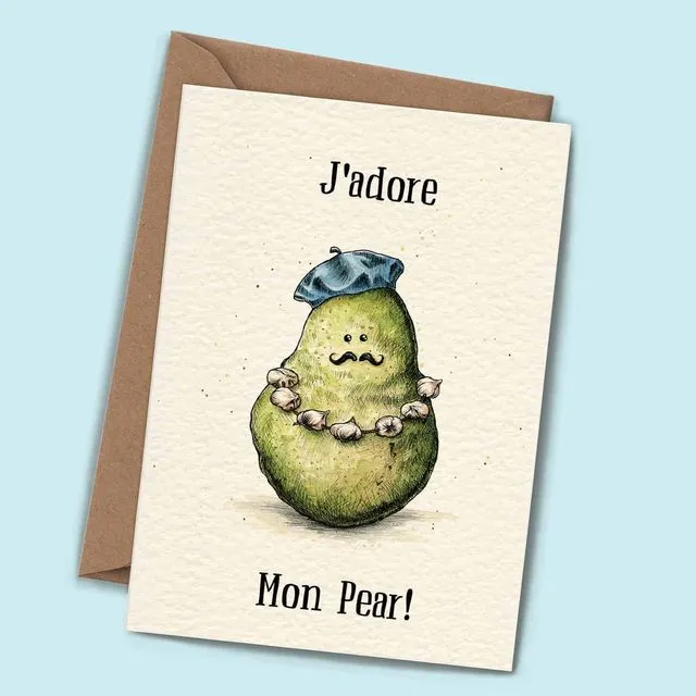 J'adore Mon Pear Card - Father's Day Card
