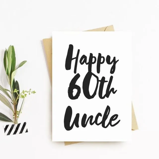 Sixty Birthday Greeting Card - Uncle Happy 60th Birthday Card, Sixtieth Card