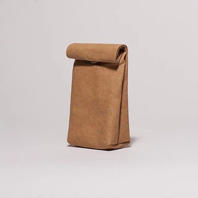 Vegan Leather Snack Pouch - Brown