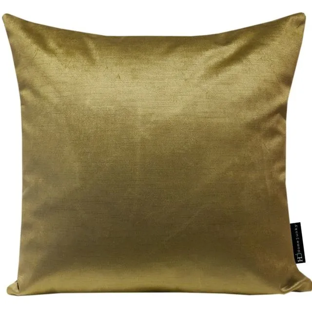 SV Olive Green Satin Velvet Cushion (45x45 cm)