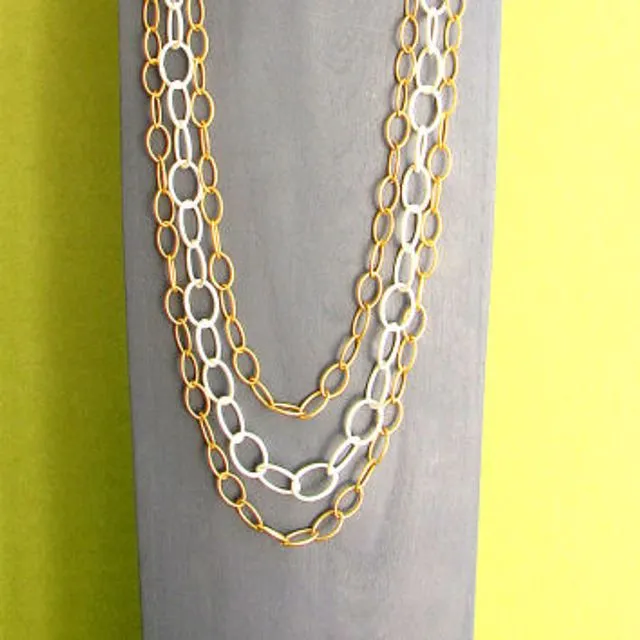 Link chain 3-row mat bicoloured