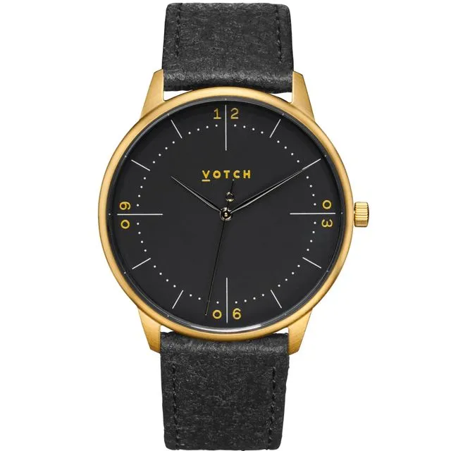 Gold & Piñatex With Black | Aalto Watch