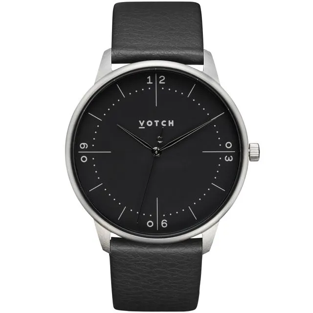 Silver & Black With Black | Aalto Watch