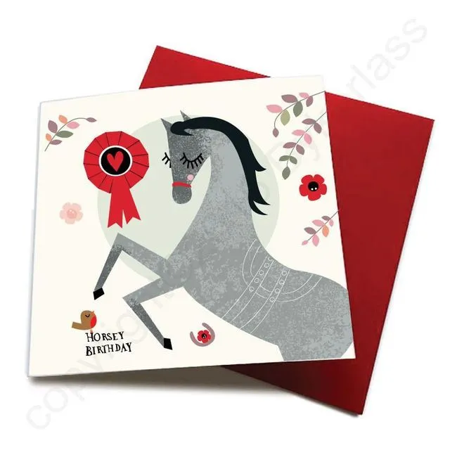 Horsey Birthday - Horse Greeting Card - CHDS14 (Six pack)