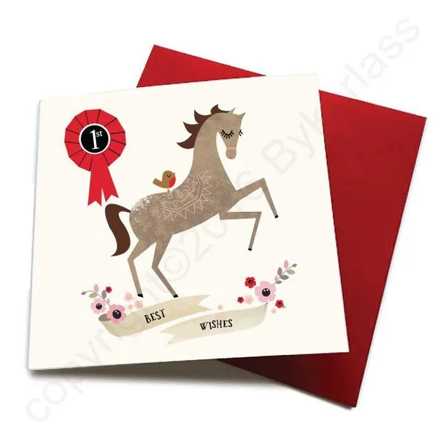 Best Wishes - Horse Greeting Card - CHDS2 (Six pack)