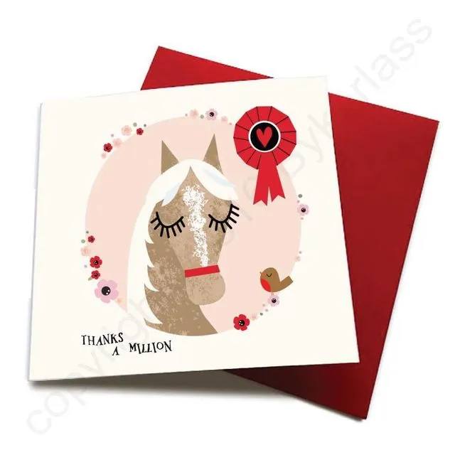 Thanks a Million - Horse Greeting Card - CHDS22 (Six pack)
