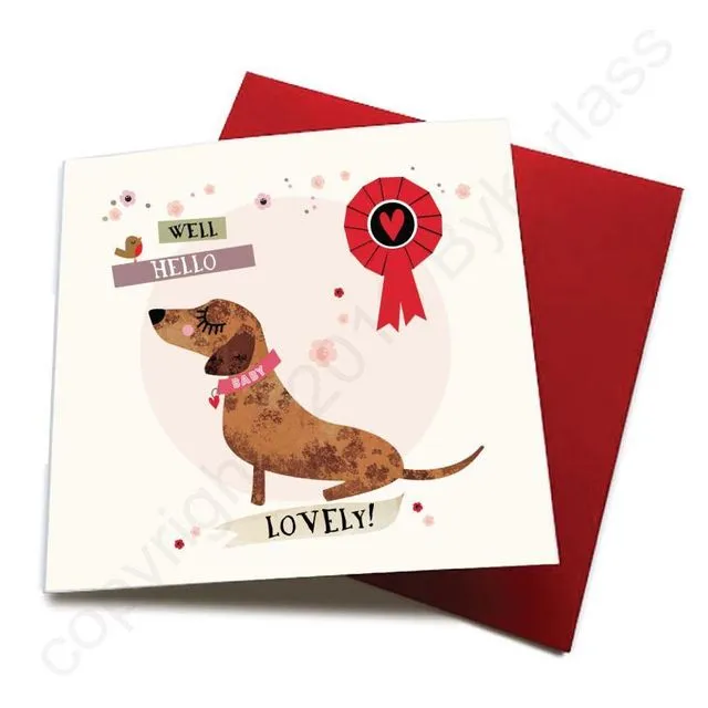 Well Hello Lovely - Dog Greeting Card - CHDS55 (Six pack)