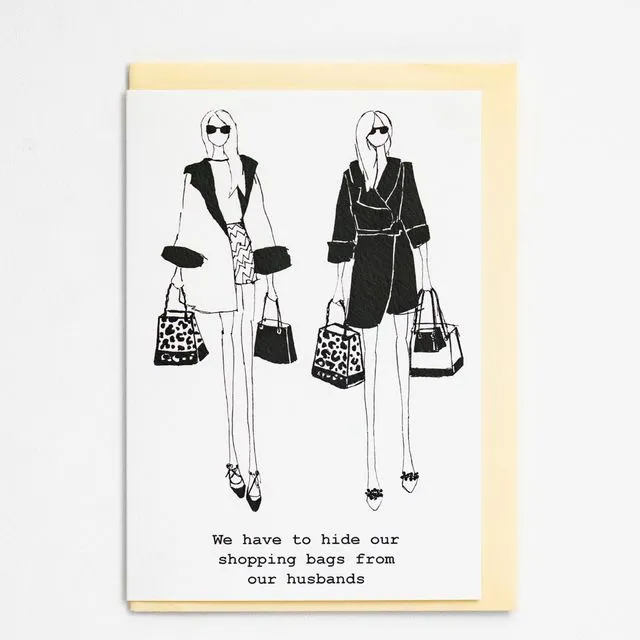 "#shoppingbags" A6 Card - Pack of 6