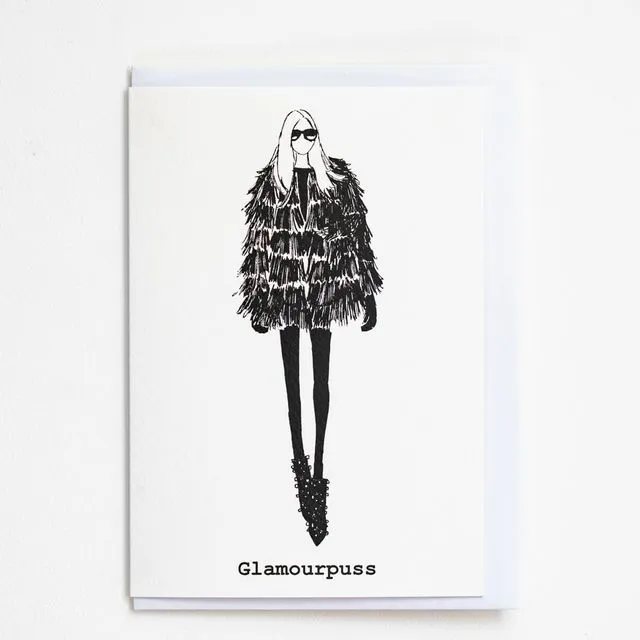 "Glamourpuss" A6 Card - Pack of 6