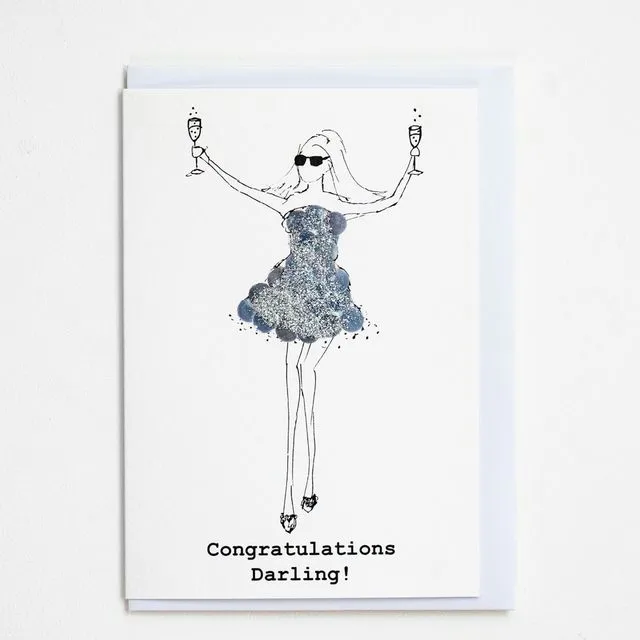 "Congratulations Darling" A6 Card - Pack of 6
