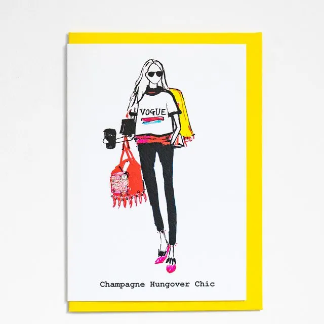 "Champagne Hangover" A6 Card - Pack of 6