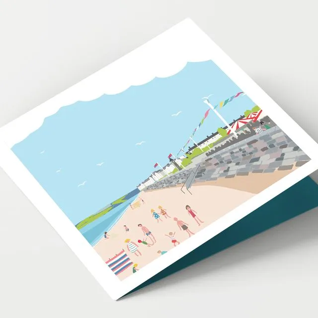EXMOUTH BEACH DEVON Greeting Card